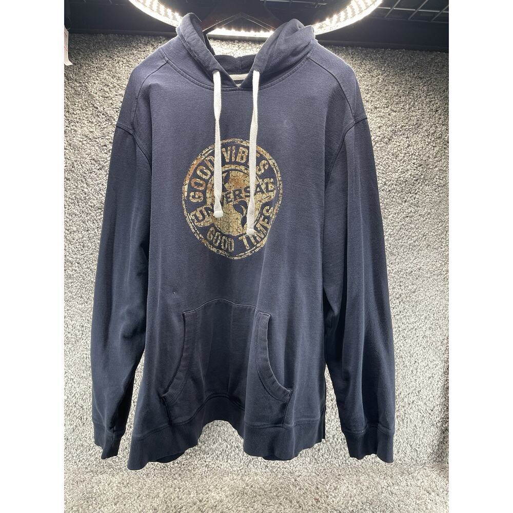 Universal Studios Mens Hoodie Sweatshirt Blue Size 3XL Front Pocket Good Vibes